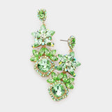 Elegant fancy crystal floral earring_10 colors