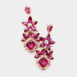 Elegant fancy crystal floral earring_10 colors