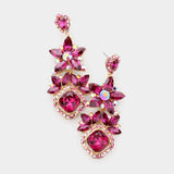 Elegant fancy crystal floral earring_10 colors