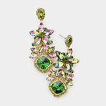 Elegant fancy crystal floral earring_10 colors