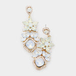 Elegant fancy crystal floral earring_10 colors