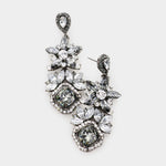 Elegant fancy crystal floral earring_10 colors