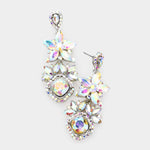 Elegant fancy crystal floral earring_10 colors