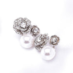 Charming Rose Flower Crystal & Pearl Earring_5 colors