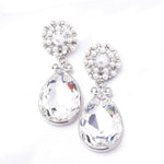 Elegant Tear drop Pearl & Crystal Earring_2 colors