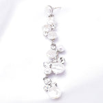 Natural Fresh Pearl & Crystal Long Earring