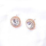 Classic Round Button Crystal Earring_9 colors