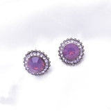 Classic Round Button Crystal Earring_9 colors