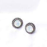 Classic Round Button Crystal Earring_9 colors