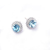 Classic Round Button Crystal Earring_9 colors