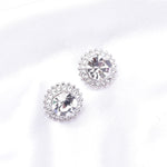 Classic Round Button Crystal Earring_9 colors