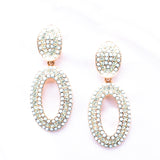 Oval open pave crystal earring_6 colors