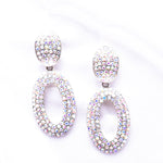 Oval open pave crystal earring_6 colors