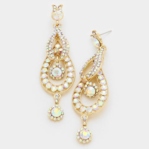 Victorian Crystal dangle evening earring_8 colors