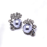 Classic Fresh water Pearl & Flower Crystal Earring_4 colors