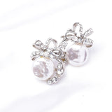 Fancy Ribbon Natural Pearl & Crystal Earring_2 colors