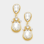 Charming Tear drop up and down Fancy Crystal Earring_5 colors