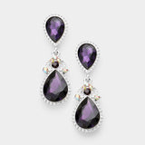 Charming Tear drop up and down Fancy Crystal Earring_5 colors