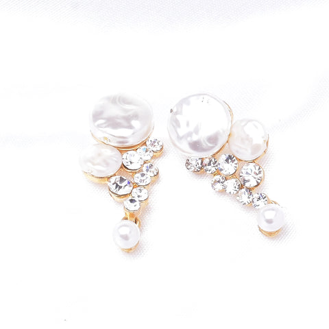 Victorian Natural Fresh Pearl & Crystal Earring_2 colors