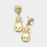 Crystal tear drop charming earring_9 colors