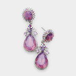 Crystal tear drop charming earring_9 colors