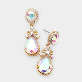 Crystal tear drop charming earring_9 colors