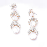 Fresh Water Pearl & Crystal Cascading Bubble Earring_3 colors