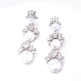 Fresh Water Pearl & Crystal Cascading Bubble Earring_3 colors