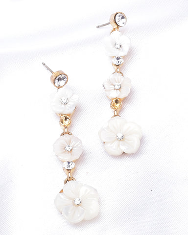 Elegant Triple Flower Mother-of-pearl Earring
