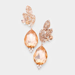 Crystal Pave Leaf Teardrop Evening Earrings_22 colors