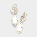 Crystal Pave Leaf Teardrop Evening Earrings_22 colors