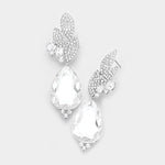 Crystal Pave Leaf Teardrop Evening Earrings_22 colors