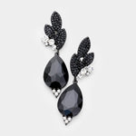 Crystal Pave Leaf Teardrop Evening Earrings_22 colors