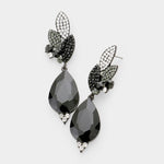 Crystal Pave Leaf Teardrop Evening Earrings_22 colors