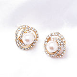 Classic Triple Circle Crystal & Pearl Earring_2 colors