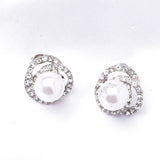 Classic Triple Circle Crystal & Pearl Earring_2 colors