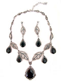 Elegant filigree fancy crystal Necklace_3 colors