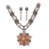 Classical Flower marquise Crystal long Necklace_7 colors