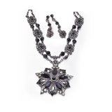 Classical Flower marquise Crystal long Necklace_7 colors