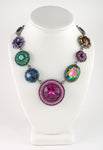 Geometry round circle crystal Necklace_2 colors