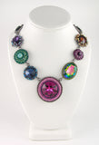 Geometry round circle crystal Necklace_2 colors