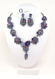 Elegant Classical crystal leaf Necklace_4 colors