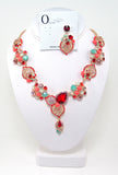 Elegant Classical crystal leaf Necklace_4 colors