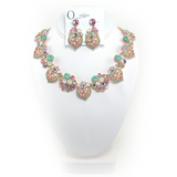 Elegant leaf fancy crystal Necklace_2 colors