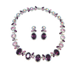 Classical Oval flower fancy crystal Choker Necklace_5 colors