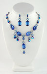 Oval fancy drop Crystal Necklace set