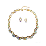 Elegant Oval fancy crystal Necklace_2 colors