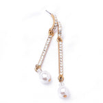 Charming Fresh Pearl & Crystal long Earring_3 colors