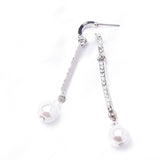 Charming Fresh Pearl & Crystal long Earring_3 colors