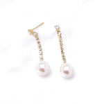 Charming Fresh Pearl & Crystal long Earring